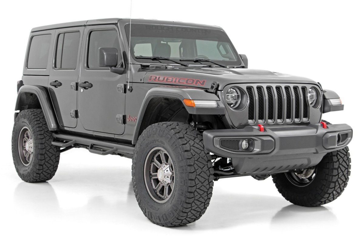 Jeep Wrangler Suspension Lift Kit - Front + Rear - Rough Country - 3.5 Inch, Adjustable Lower Control Arms, M1 Shocks - '24-'25